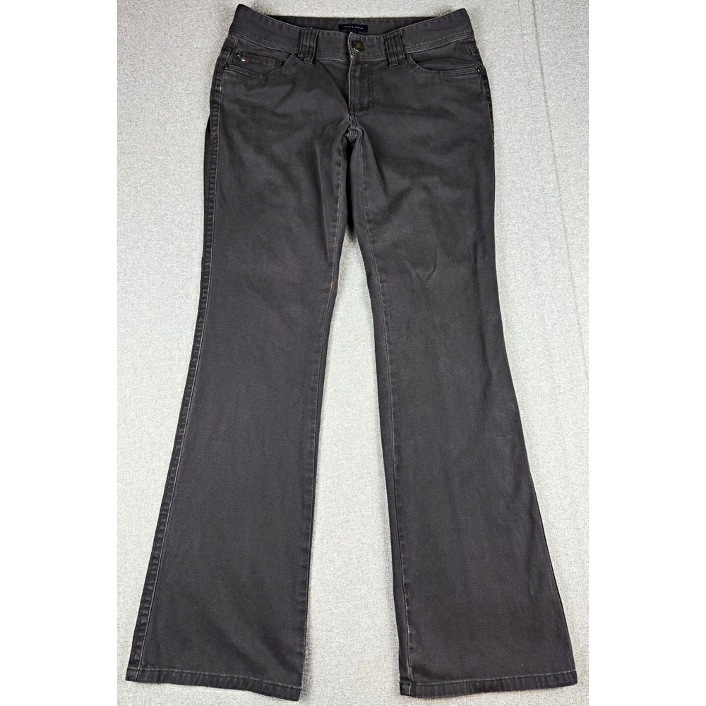 Tommy Hilfiger Womens 6 Gray Flare Jeans Stretch Bootcut Button Pockets Y2K